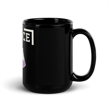 Schwarze glänzende Tasse "Science"