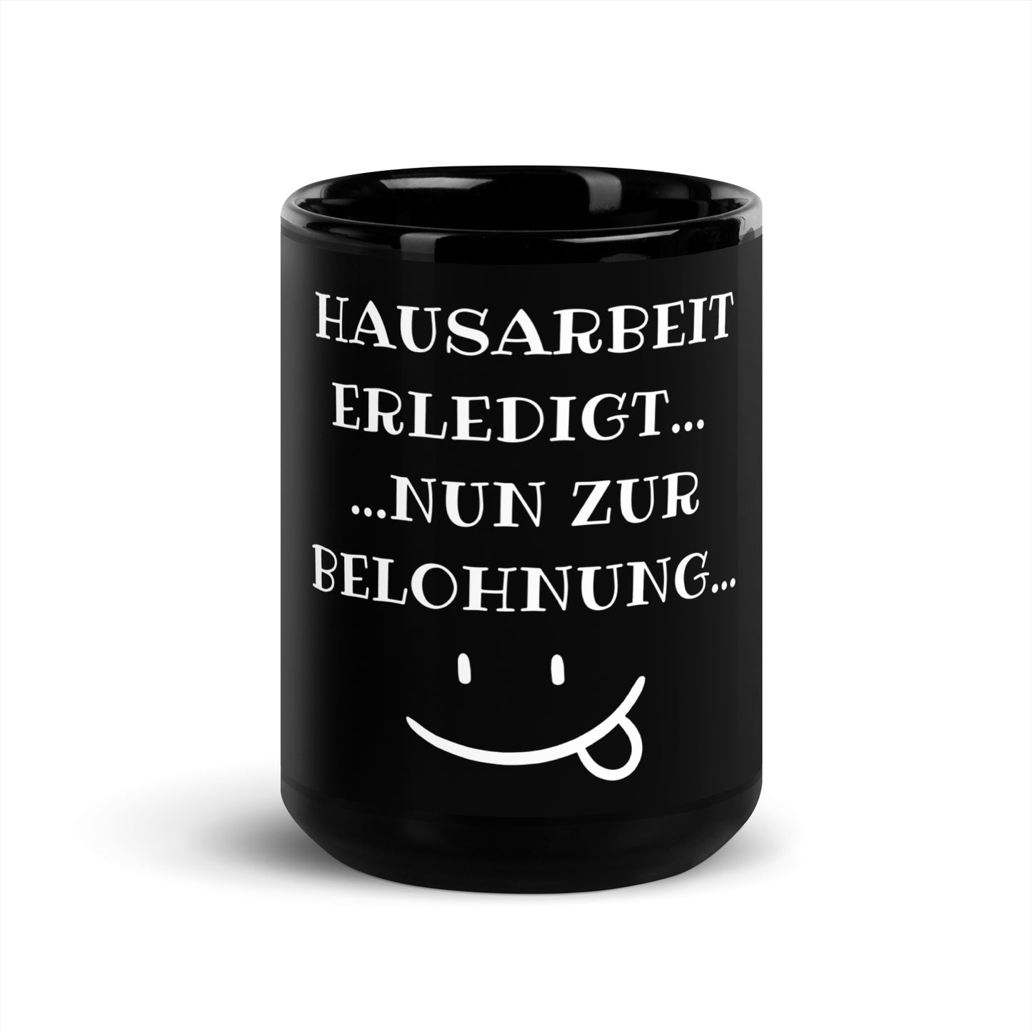 Mug noir brillant "Housework Done"