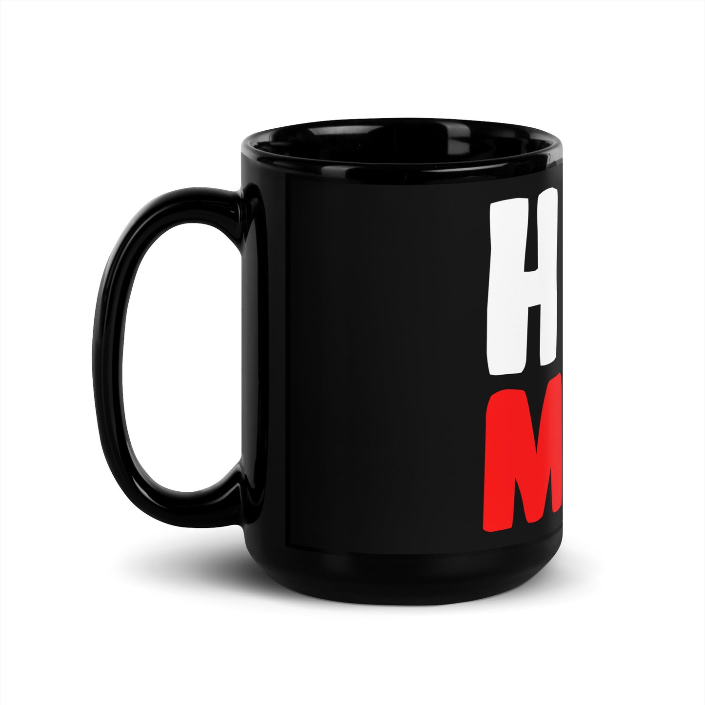 Schwarze glänzende Tasse "Hey man!"