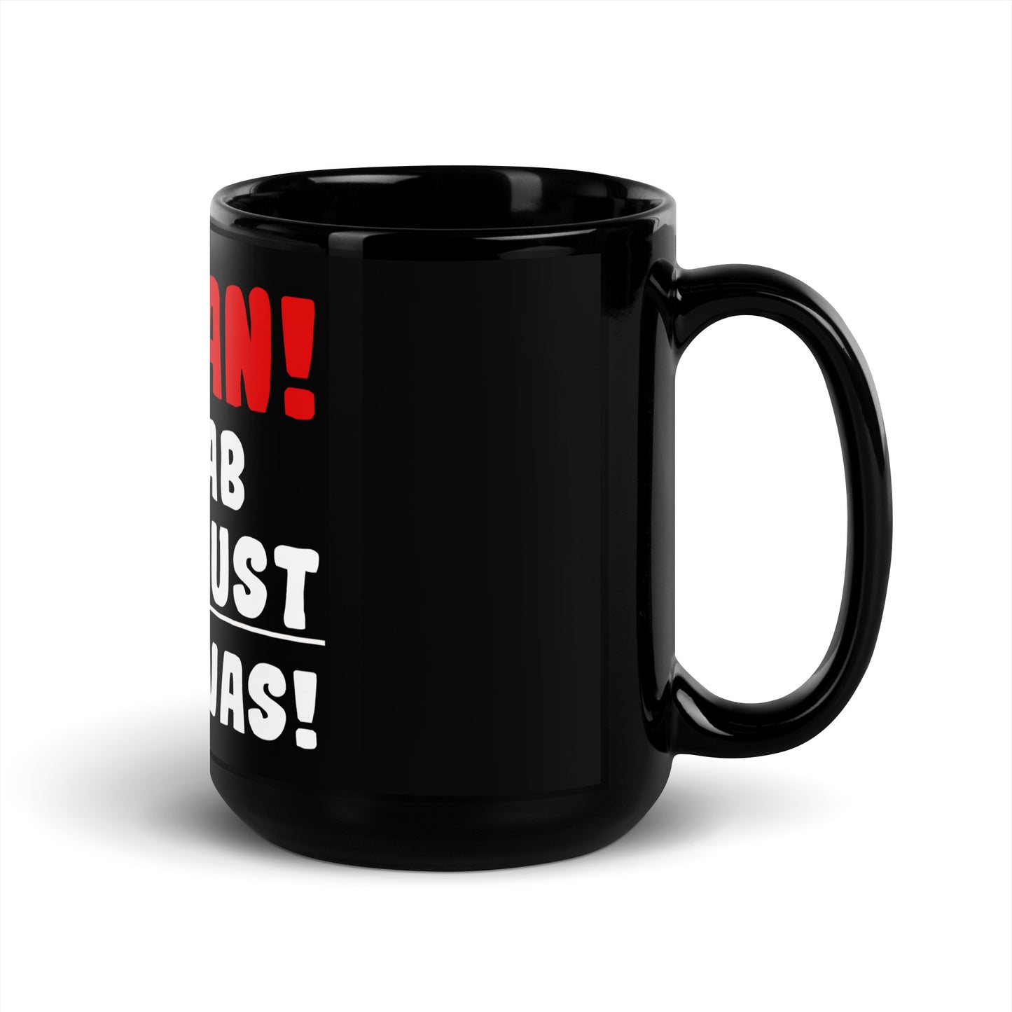 Schwarze glänzende Tasse "Oh man! Ich hab keine Lust auf sowas!"