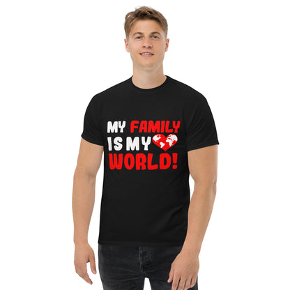 Klassisches Unisex-T-Shirt "My family is my world"