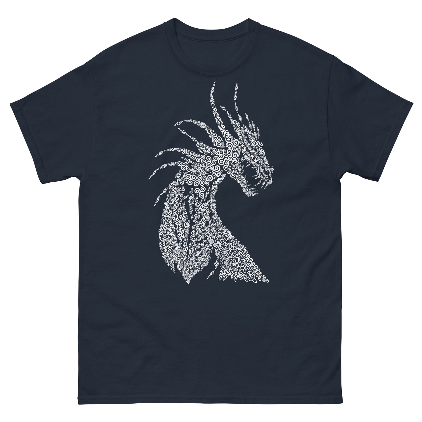 T-Shirt unisexe Dragon avec calligraphie d'ornements nordiques