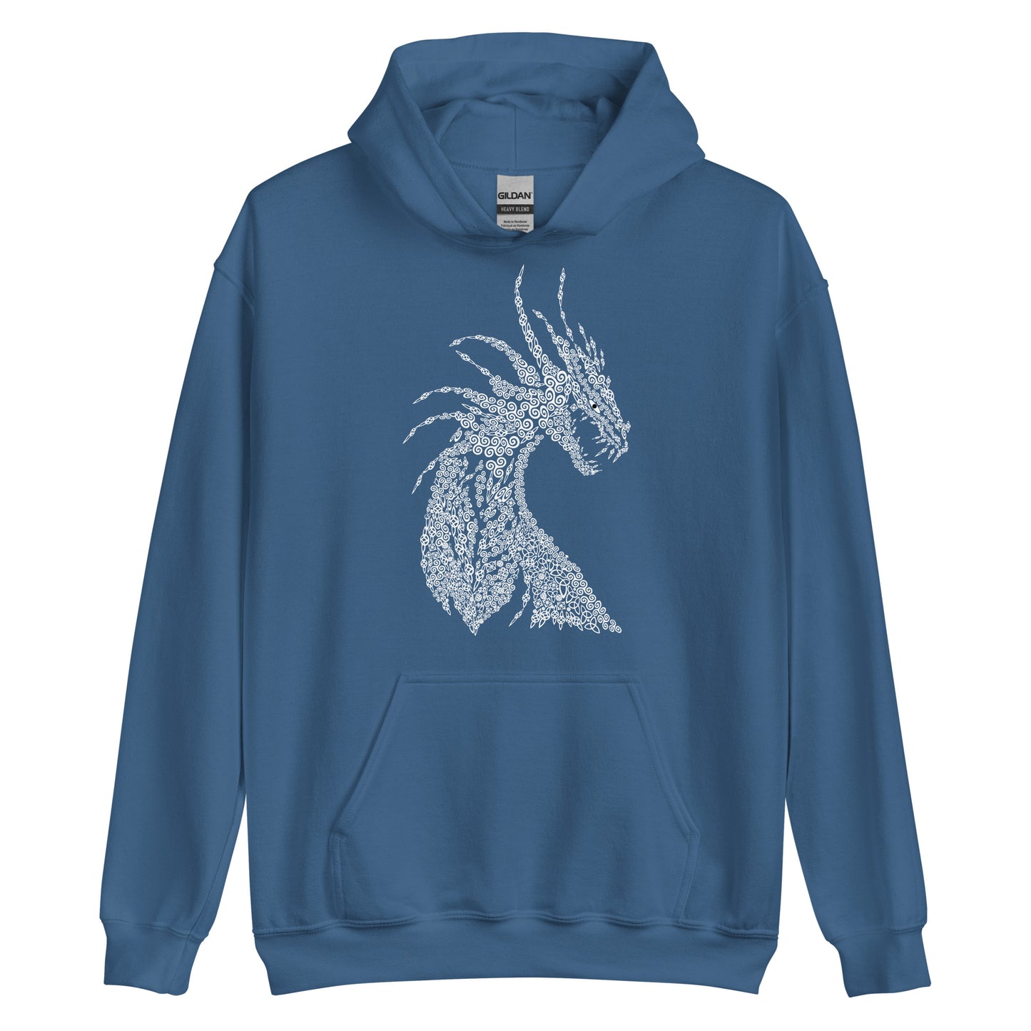 Unisex-Kapuzenpullover Drache mit nordischen Ornamenten Kalligraphie