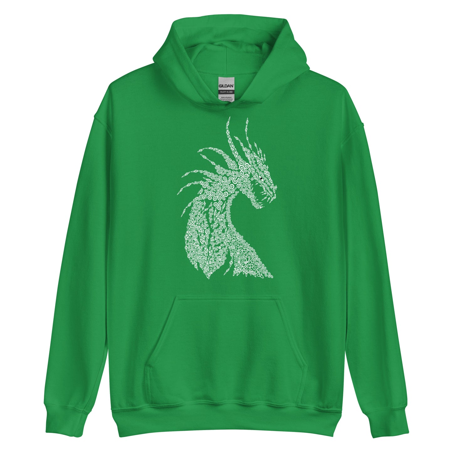 Unisex-Kapuzenpullover Drache mit nordischen Ornamenten Kalligraphie