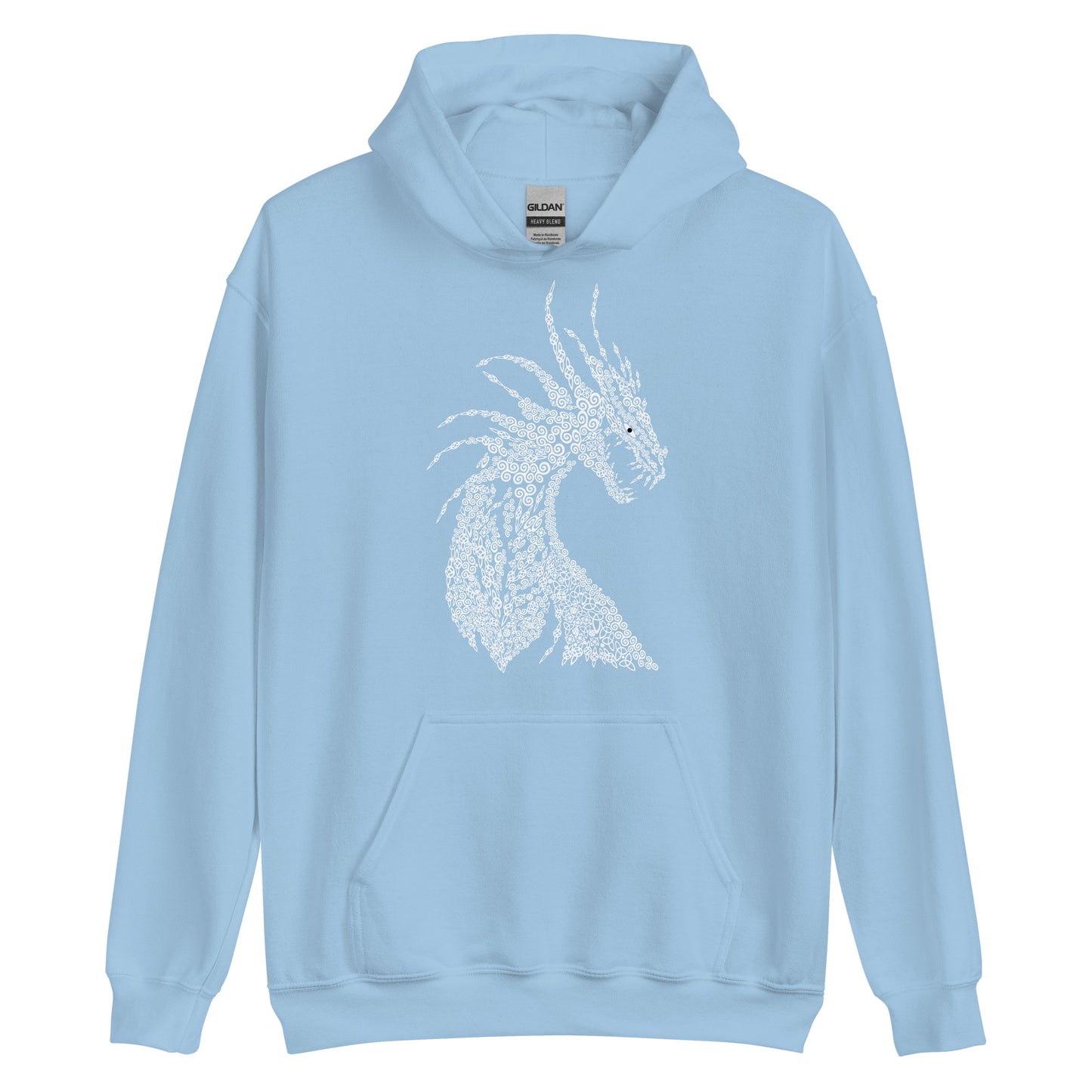 Unisex-Kapuzenpullover Drache mit nordischen Ornamenten Kalligraphie