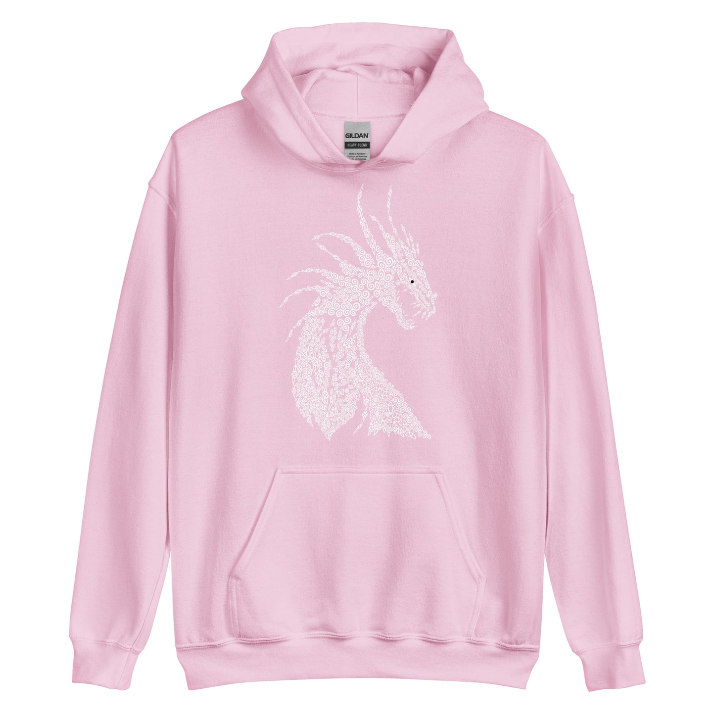 Unisex-Kapuzenpullover Drache mit nordischen Ornamenten Kalligraphie