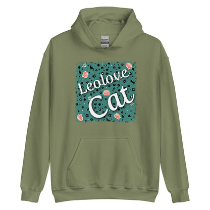 Frauen-Kapuzenpullover Leopard Design "Leo Love Cat"