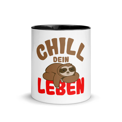 Tasse mit farbiger Innenseite "Chill dein Leben"