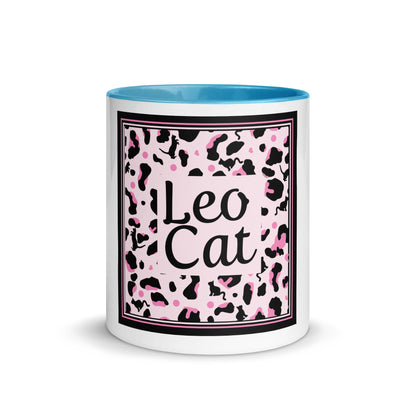 Tasse mit farbiger Innenseite Leopard Design "Leo Cat"