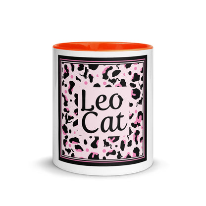 Tasse mit farbiger Innenseite Leopard Design "Leo Cat"