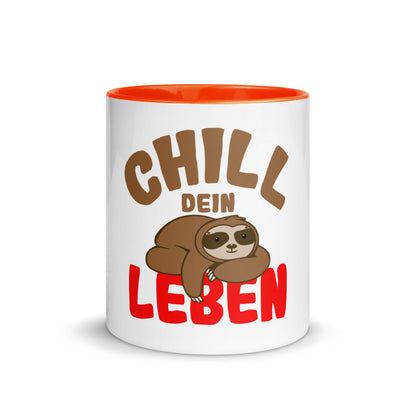 Tasse mit farbiger Innenseite "Chill dein Leben"