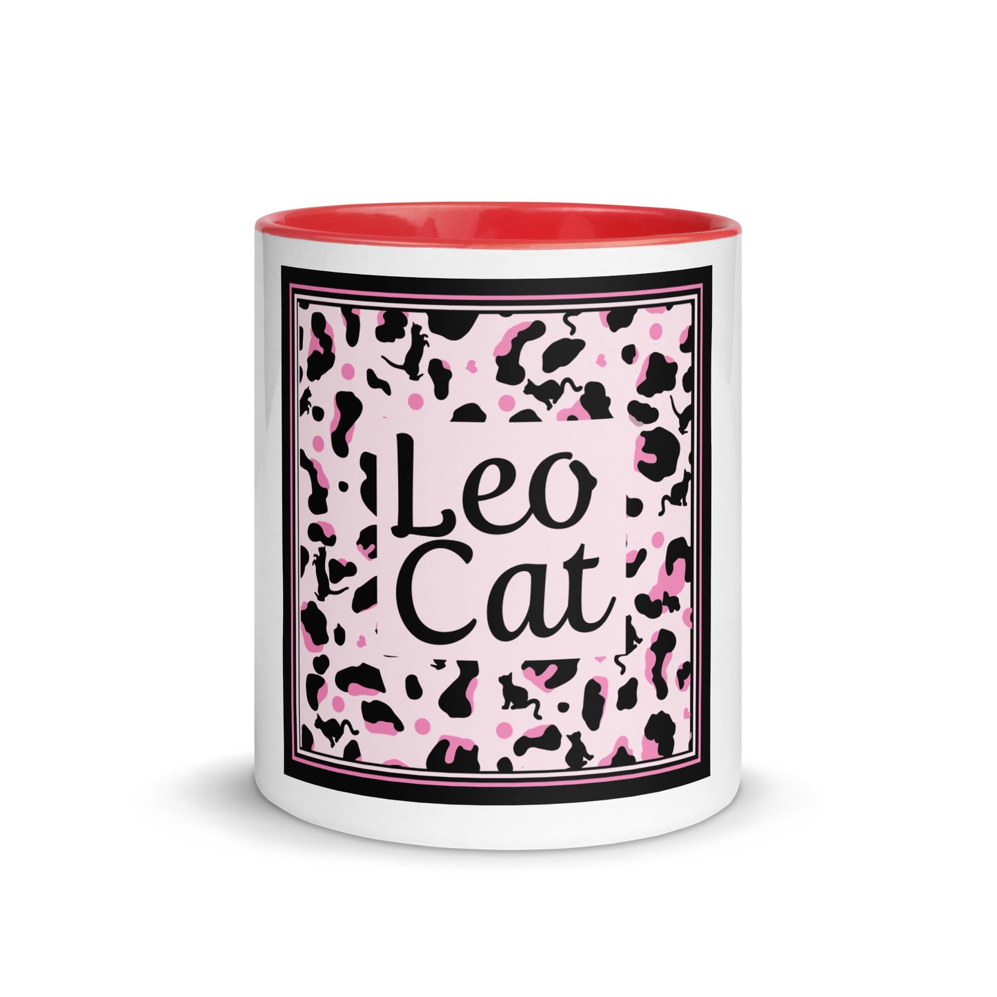 Tasse mit farbiger Innenseite Leopard Design "Leo Cat"