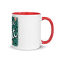 Tasse mit farbiger Innenseite Leoparden Design "Leo Love Cat"