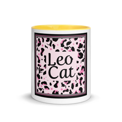 Tasse mit farbiger Innenseite Leopard Design "Leo Cat"