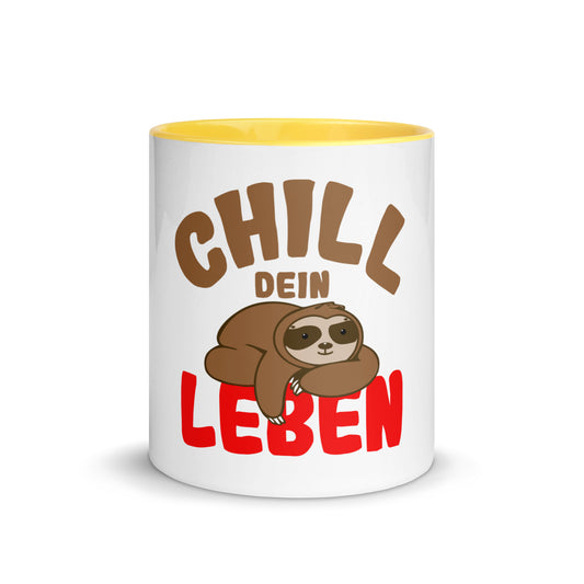 Tasse mit farbiger Innenseite "Chill dein Leben"