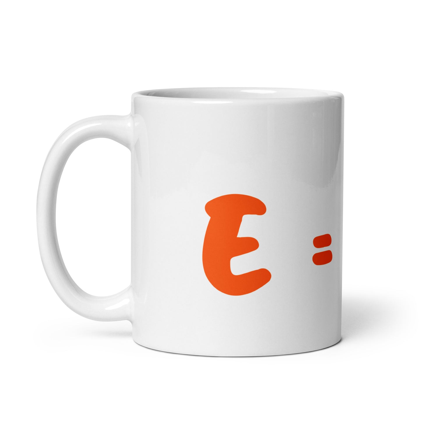 Weiße, glänzende Tasse "E=mc²"