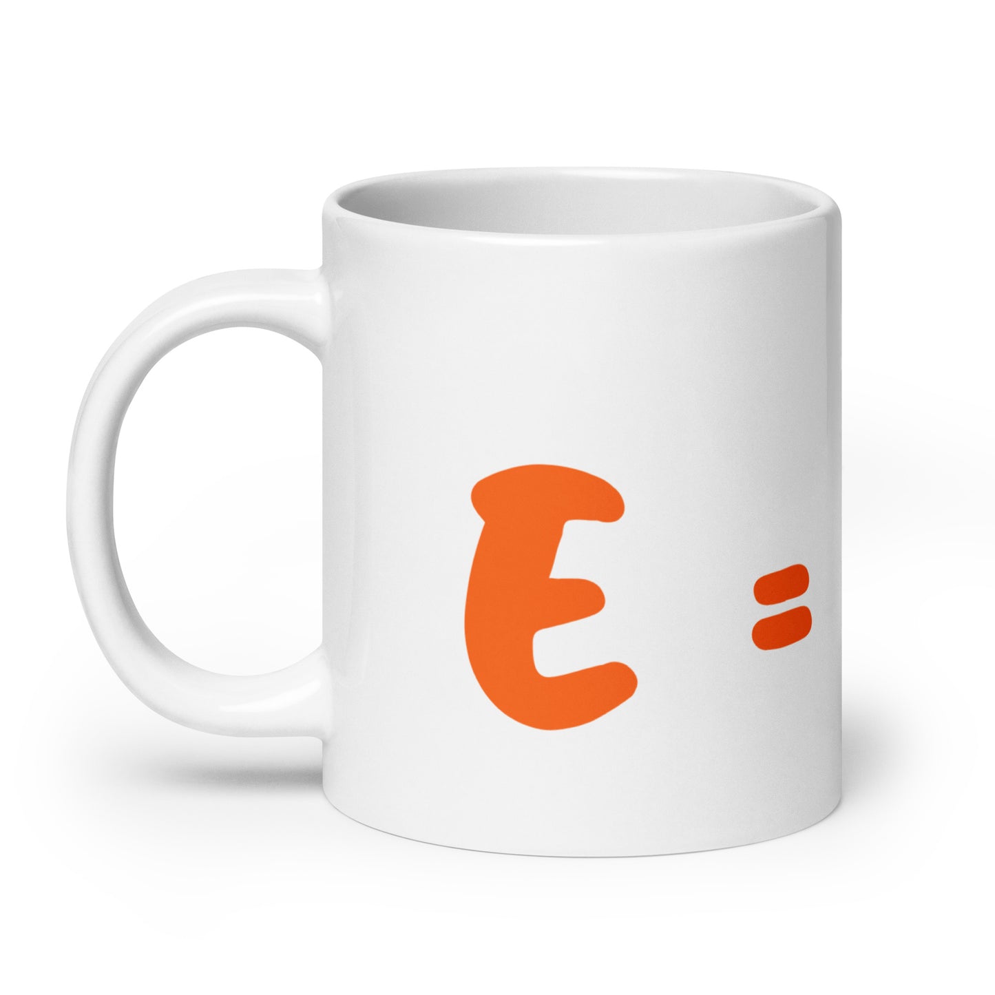 Weiße, glänzende Tasse "E=mc²"