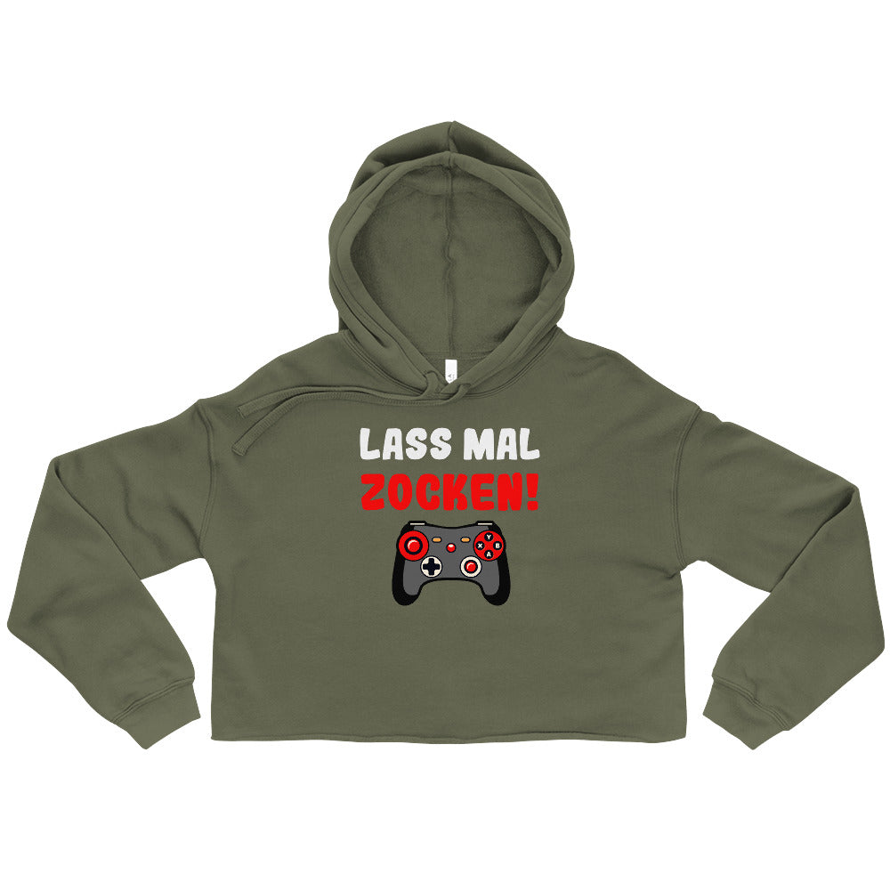 Crop-Hoodie "Lass mal zocken!"