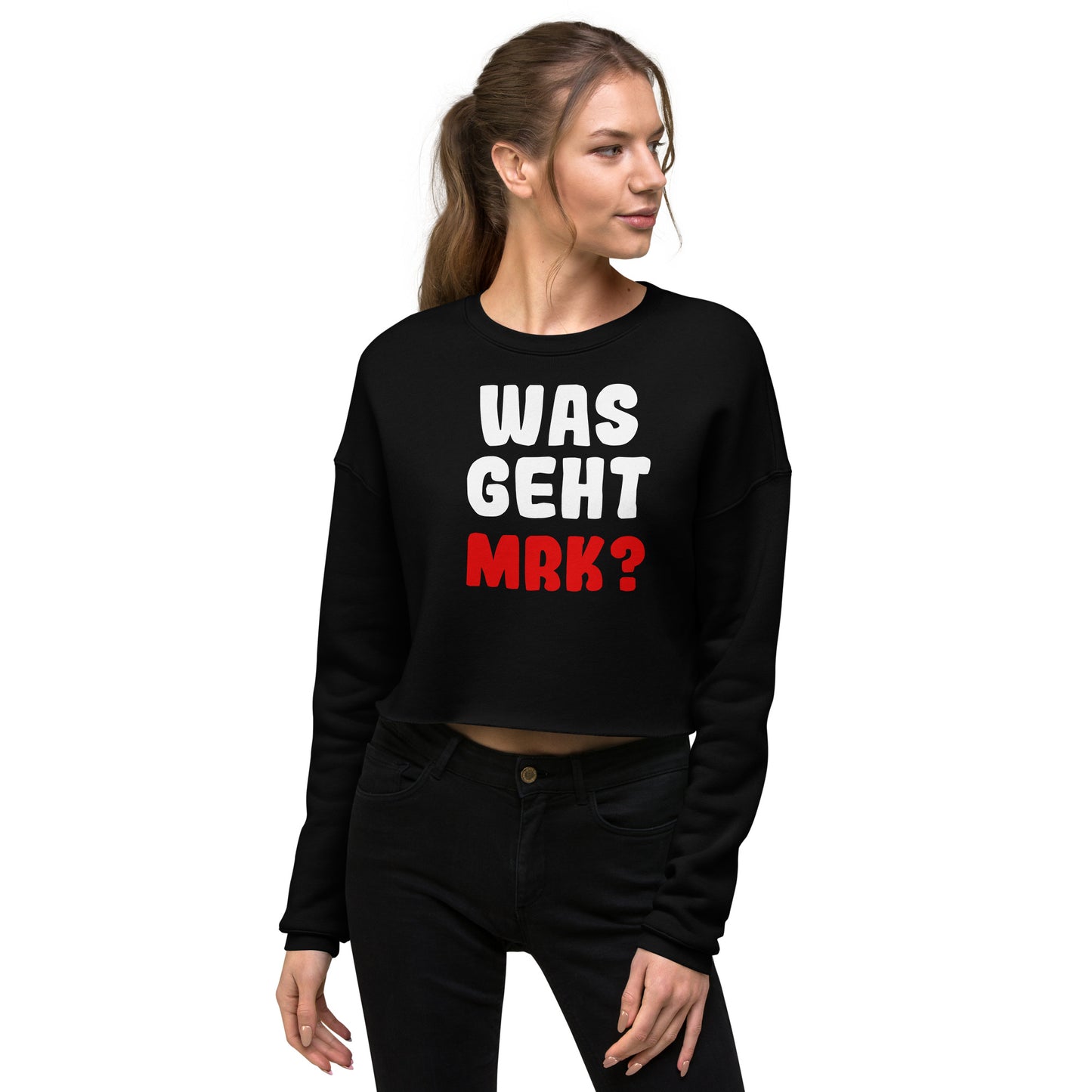 Crop-Pullover "Was geht mrk?"