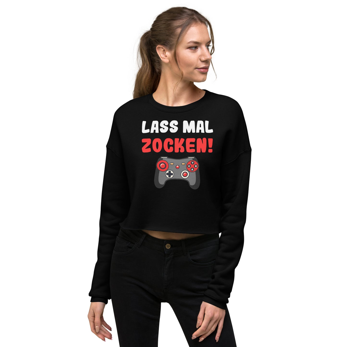 Crop-Pullover "Lass mal zocken!"