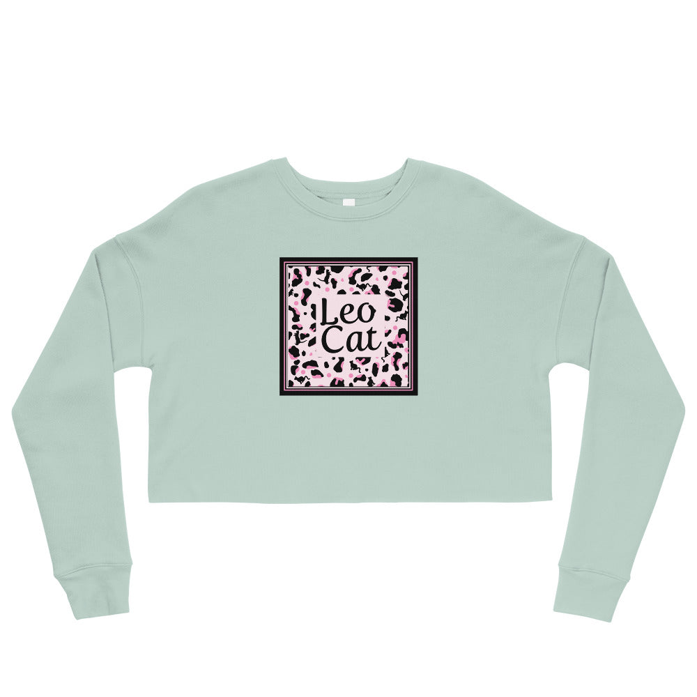 Crop-Pullover Leopard Design "Leo Cat"