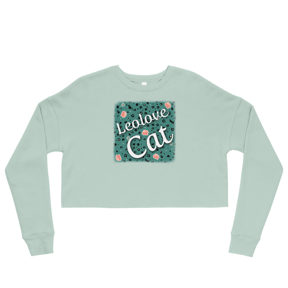 Crop-Pullover Leopard Design "Leo love cat"