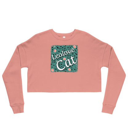 Crop-Pullover Leopard Design "Leo love cat"