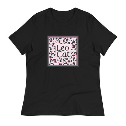 Lockeres Damen-T-Shirt Leopard Design "Leo Cat"