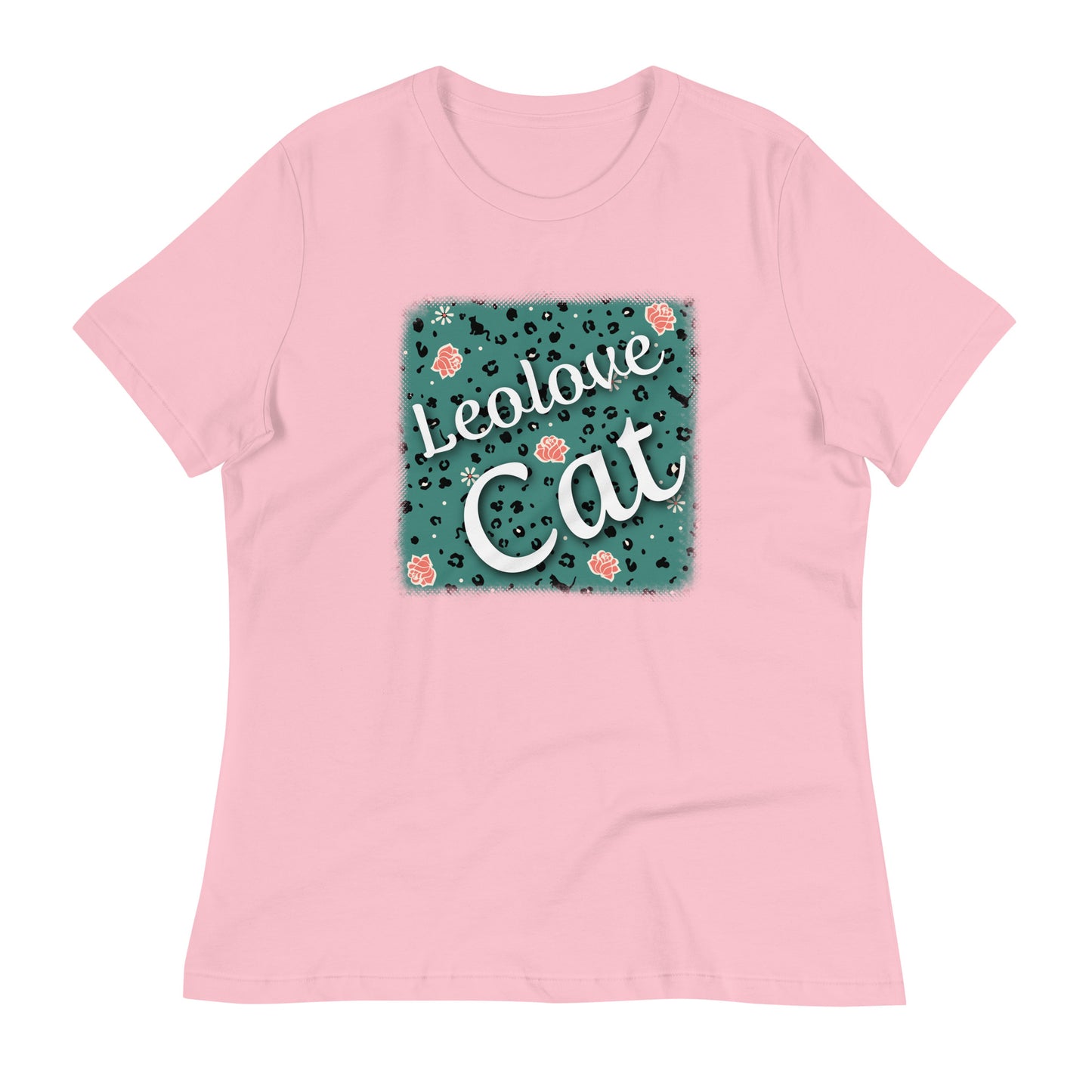 Lockeres Damen-T-Shirt Leopard Design "Leo Love Cat"