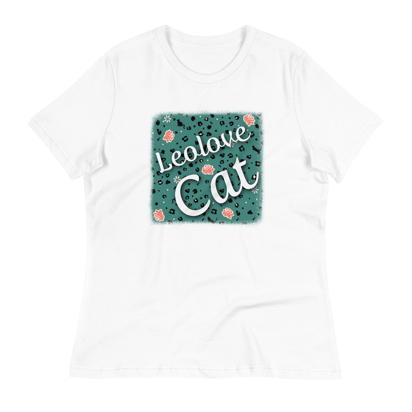 Lockeres Damen-T-Shirt Leopard Design "Leo Love Cat"