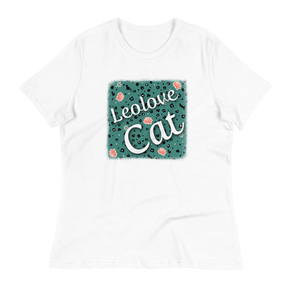 Lockeres Damen-T-Shirt Leopard Design "Leo Love Cat"