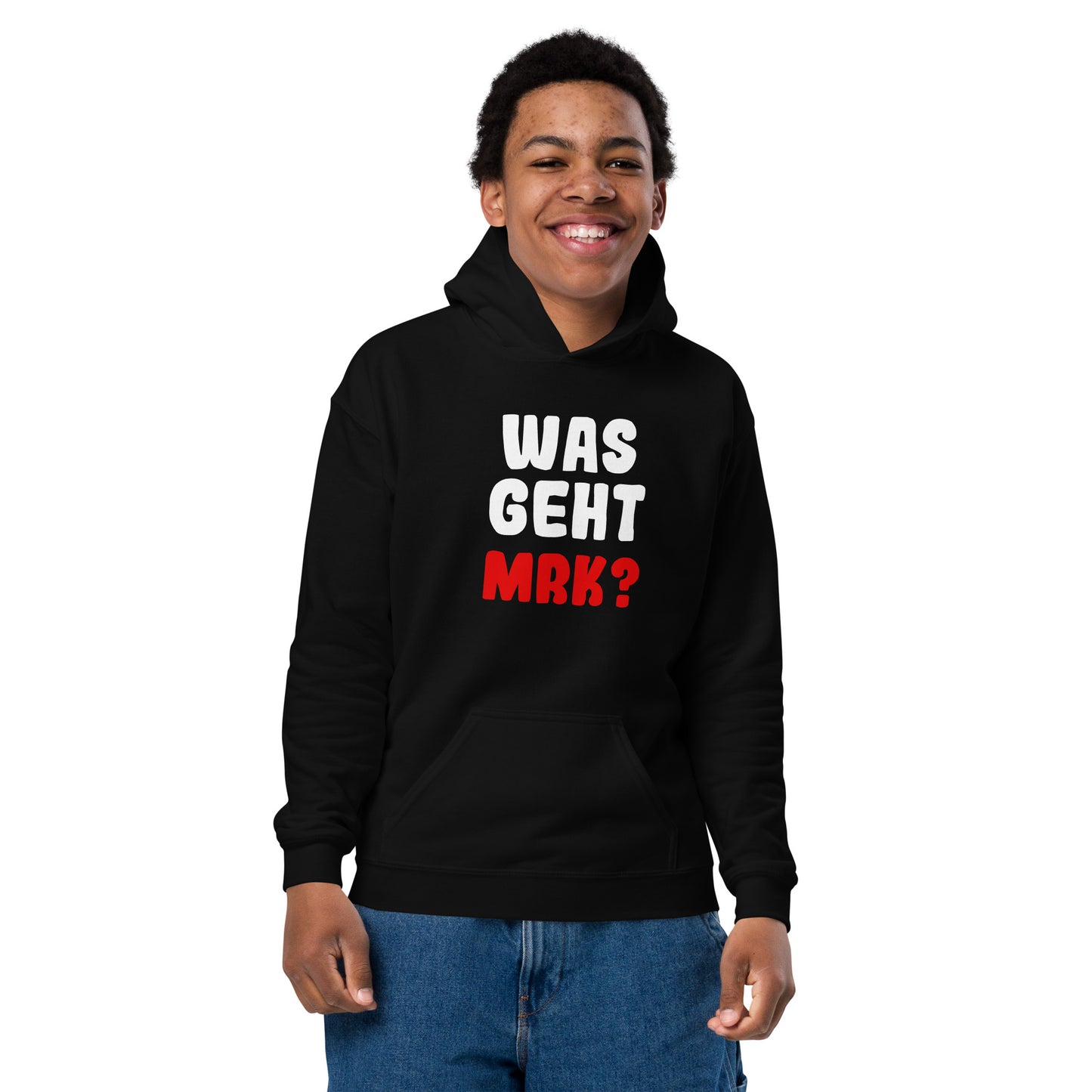 Heavy-Blend Hoodie für Jugendliche "Was geht MRK?"