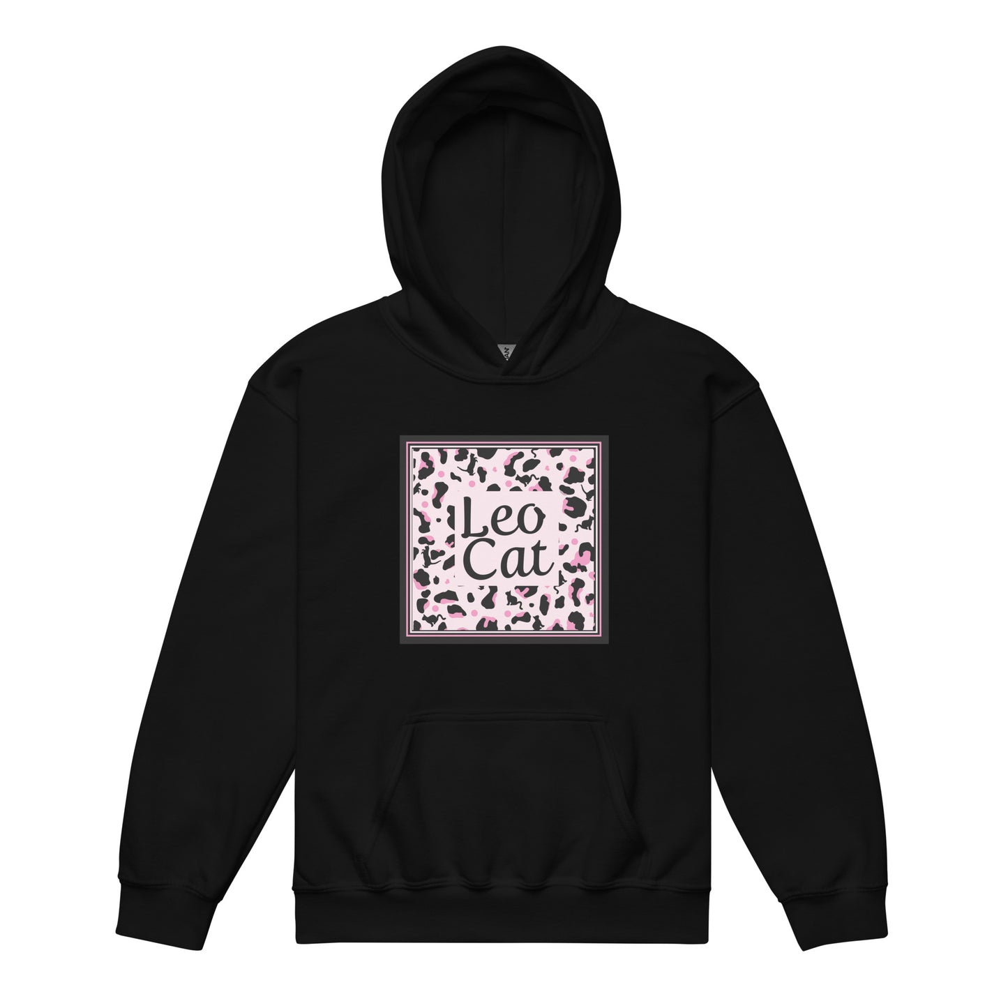 Heavy-Blend Hoodie für Mädchen Leopard Design "Leo Cat"