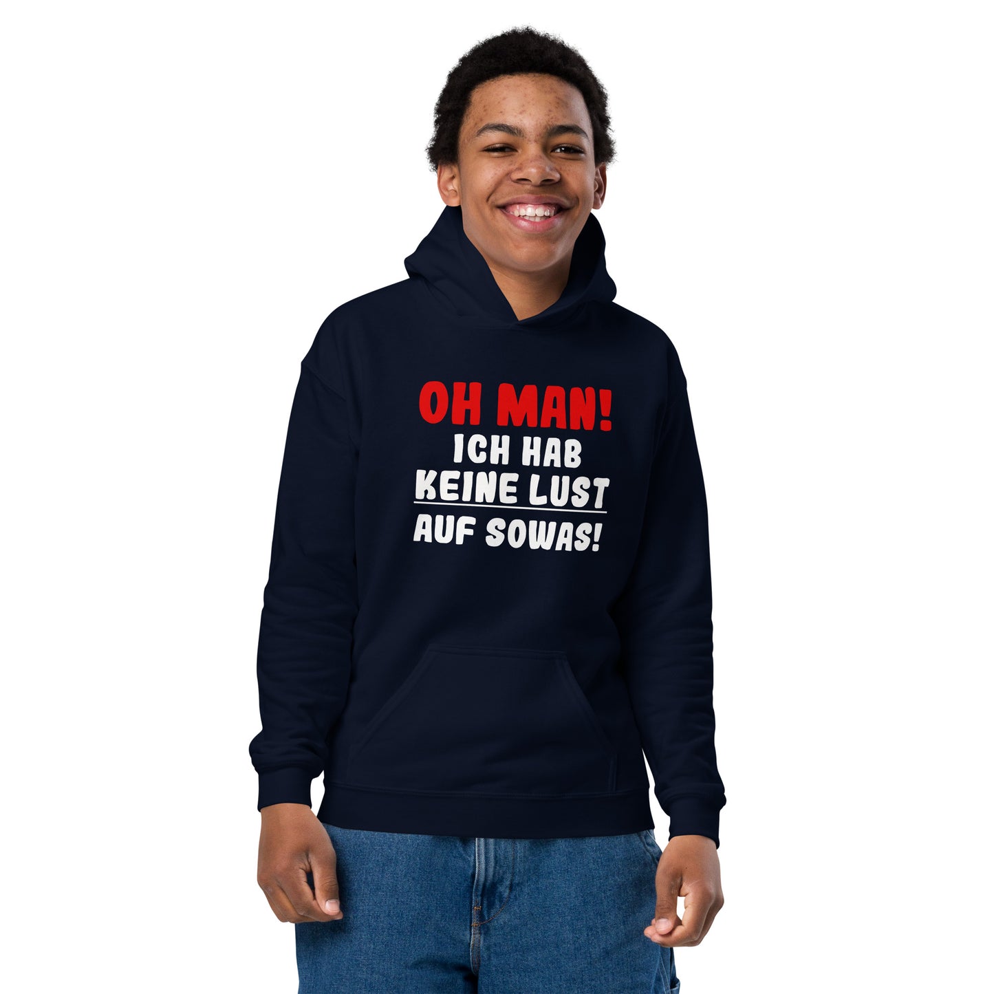 Heavy-Blend Hoodie für Jugendliche "Oh man! Ich hab keine Lust auf sowas!"