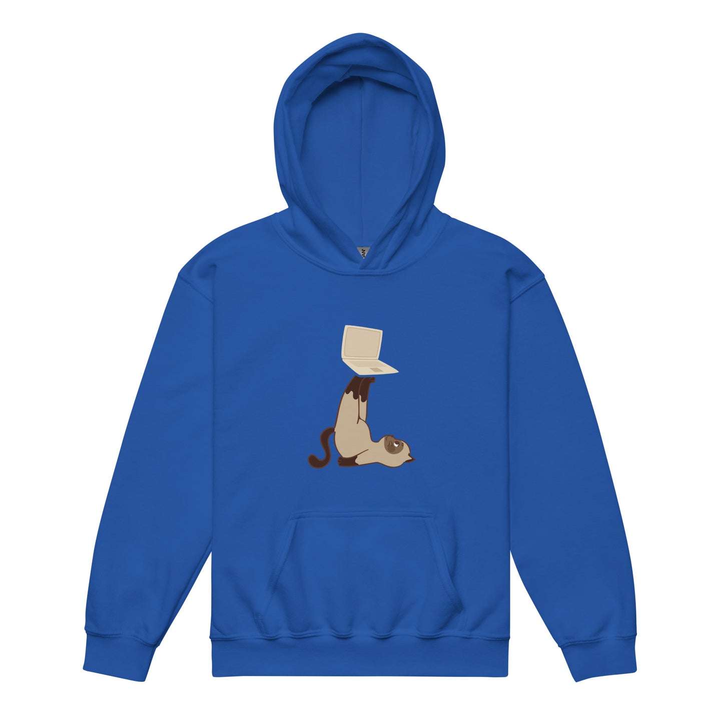 Heavy-Blend Hoodie für Jugendliche "Katze mit Laptop"