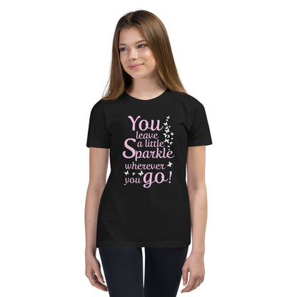 Kurzärmeliges T-Shirt für Mädchen "You leave a little Sparkle wherever you go"