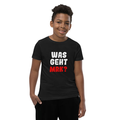 Kurzärmeliges T-Shirt für Kinder "Was geht Mrk?"