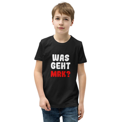 Kurzärmeliges T-Shirt für Kinder "Was geht Mrk?"