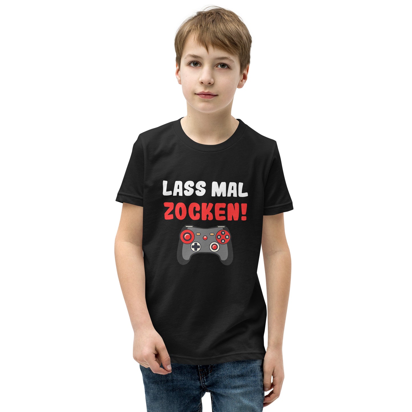 Kurzärmeliges T-Shirt für Kinder "Lass mal zocken!"