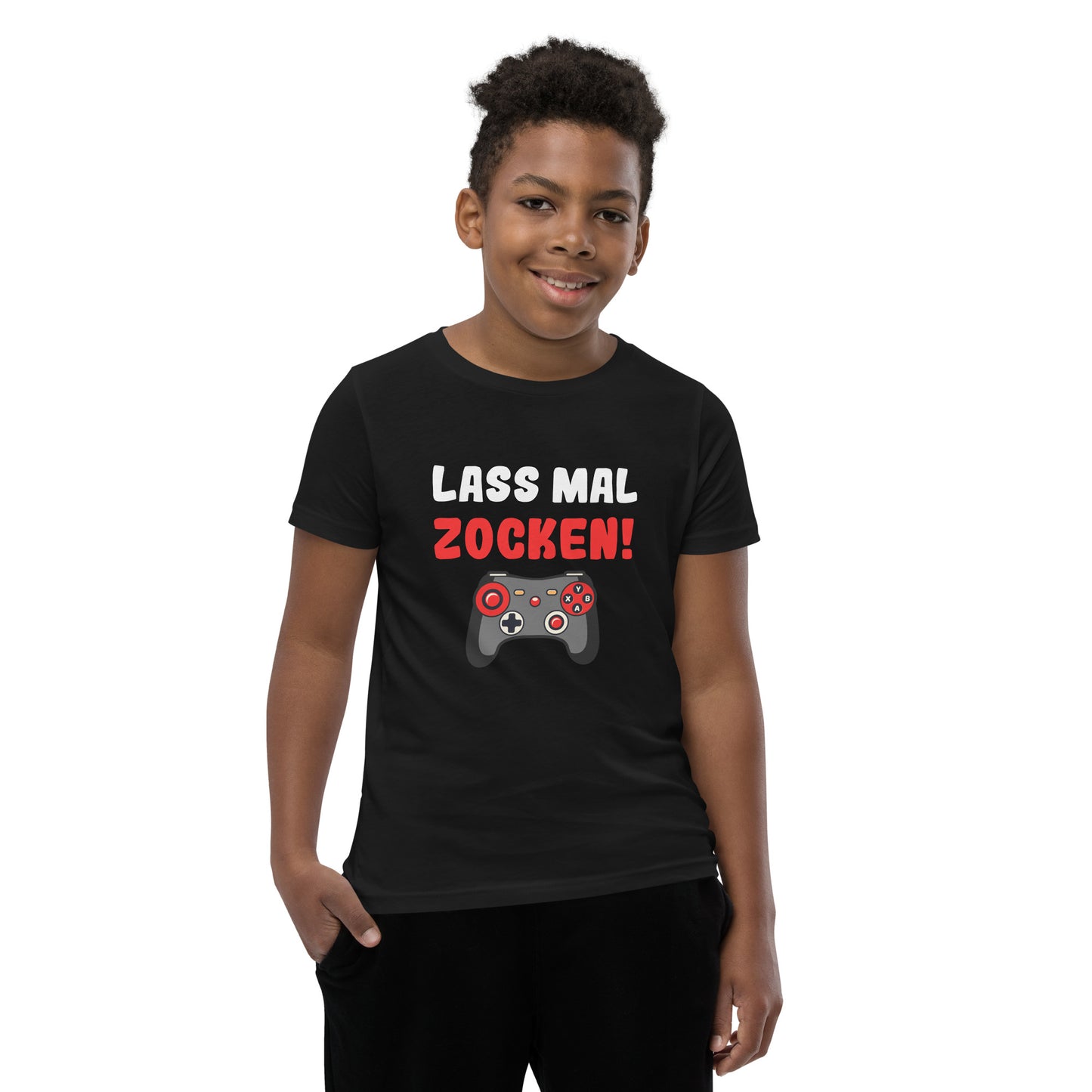 Kurzärmeliges T-Shirt für Kinder "Lass mal zocken!"