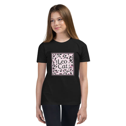 Kurzärmeliges T-Shirt für Mädchen Leopard Design "Leo Cat"