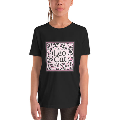 Kurzärmeliges T-Shirt für Mädchen Leopard Design "Leo Cat"