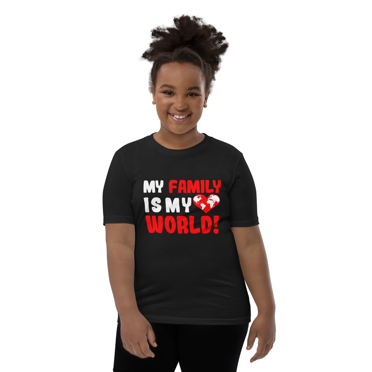 Kurzärmeliges T-Shirt für Kinder "My family is my world"