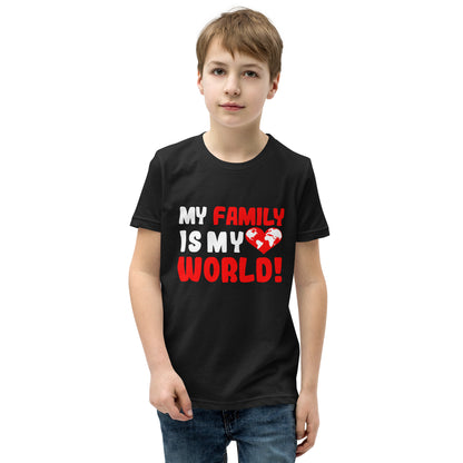 Kurzärmeliges T-Shirt für Kinder "My family is my world"