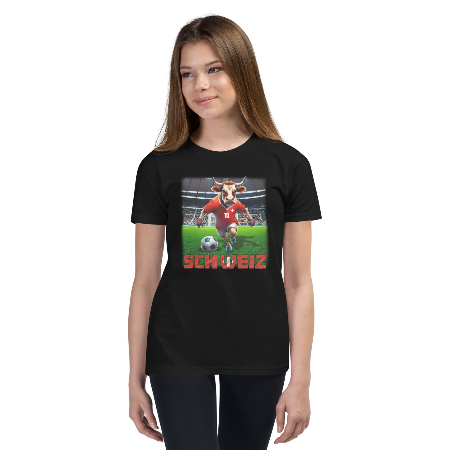 Schweiz EM Fußball Trikot Alternative Unisex Kurzärmeliges T-Shirt für Kinder