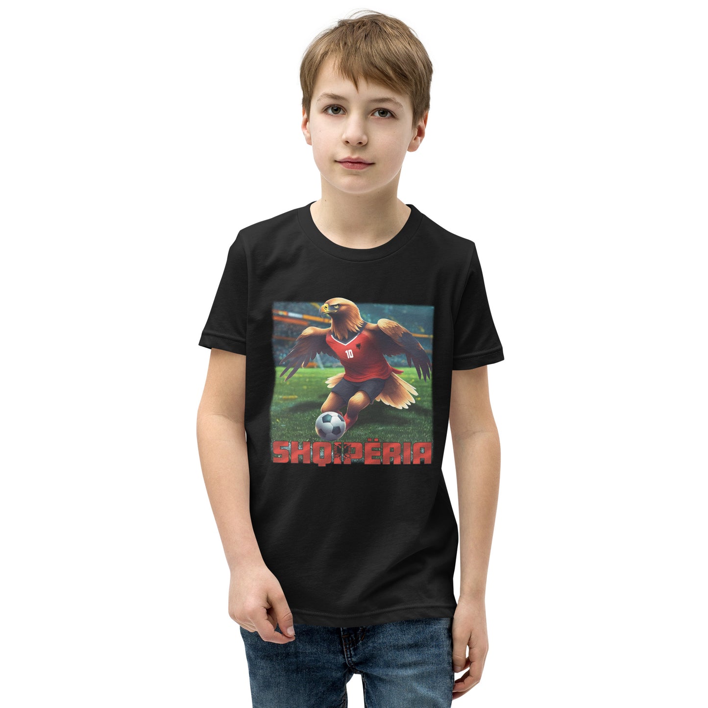 Maillot de football du championnat d'Europe d'Albanie, t-shirt alternatif à manches courtes pour enfants