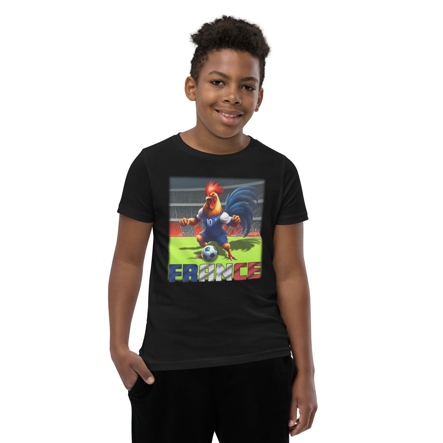 T-shirt manches courtes alternatif pour enfant, maillot de football du championnat d'Europe de France