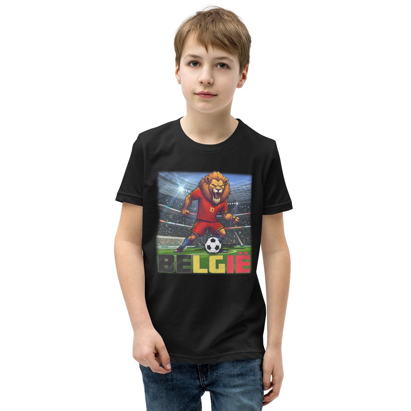 T-shirt alternatif à manches courtes pour enfant, maillot de football du championnat d'Europe de Belgique