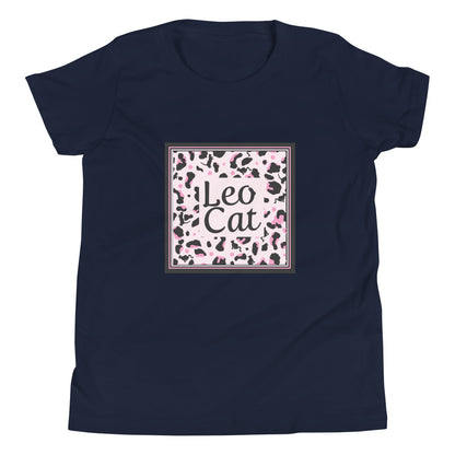 Kurzärmeliges T-Shirt für Mädchen Leopard Design "Leo Cat"