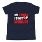 Kurzärmeliges T-Shirt für Kinder "My family is my world"